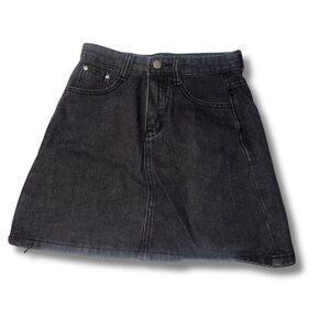 Classic Black Denim Skirt